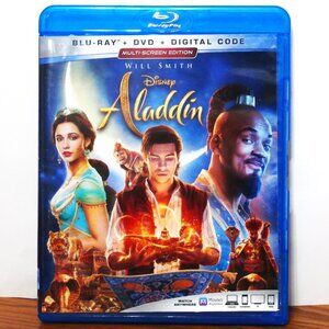 Disney ALADDIN Blu-ray + DVD 2-Disc Set Will Smith, Mena Massoud, Naomi Scott
